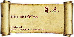 Miu Abiáta névjegykártya